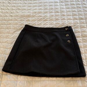 Black Buttoned Women's Wrap Skirt